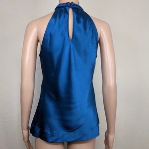 Banana Republic 100% Silk Halter Cut Babydoll Sleeveless High Neck Braided Sz: 8